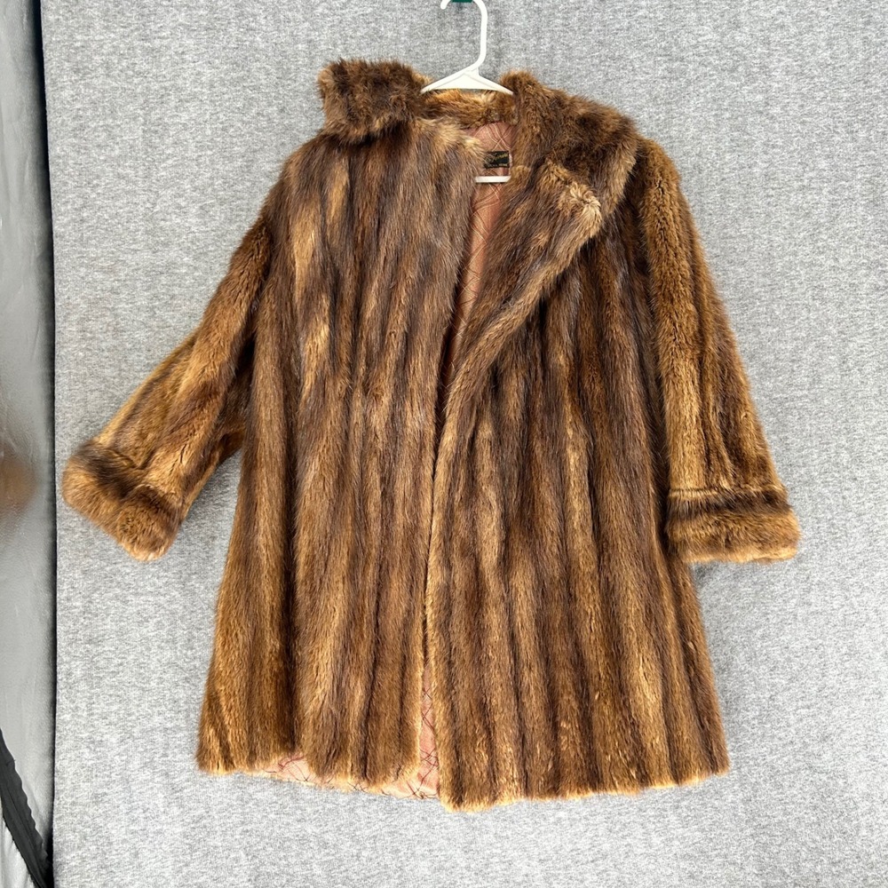 VTG Haeker Furriers Alma, Nebr Real Fur Mink Coat Stroller Jacket Mid Length